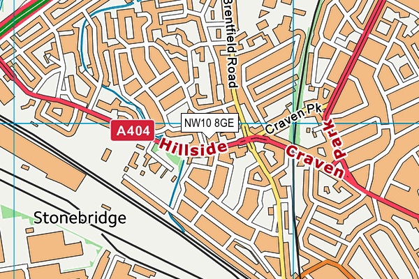 NW10 8GE map - OS VectorMap District (Ordnance Survey) NW10 8GE map - OS VectorMap District (Ordnance Survey)