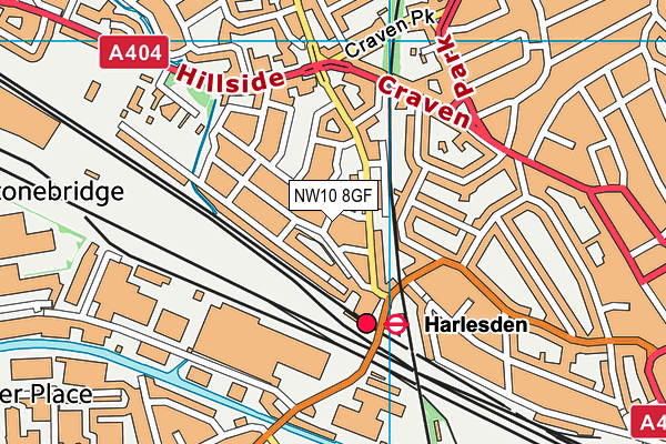 NW10 8GF map - OS VectorMap District (Ordnance Survey) NW10 8GF map - OS VectorMap District (Ordnance Survey)