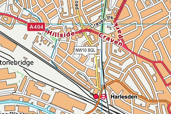 NW10 8GL map - OS VectorMap District (Ordnance Survey) NW10 8GL map - OS VectorMap District (Ordnance Survey)
