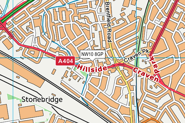 NW10 8GP map - OS VectorMap District (Ordnance Survey) NW10 8GP map - OS VectorMap District (Ordnance Survey)