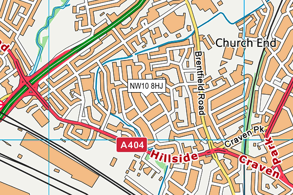 NW10 8HJ map - OS VectorMap District (Ordnance Survey)