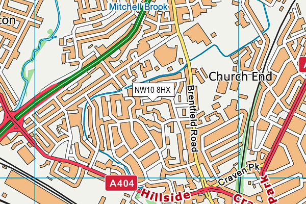 NW10 8HX map - OS VectorMap District (Ordnance Survey)