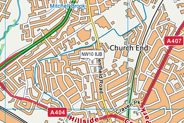NW10 8JB map - OS VectorMap District (Ordnance Survey) NW10 8JB map - OS VectorMap District (Ordnance Survey)