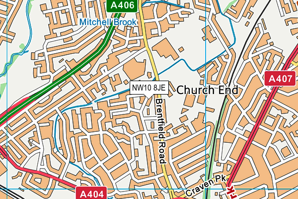 NW10 8JE map - OS VectorMap District (Ordnance Survey)