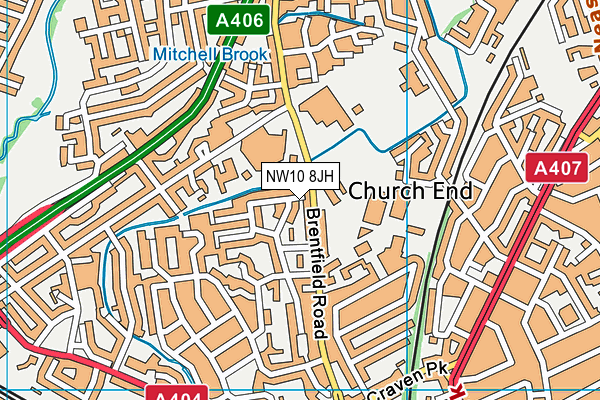 NW10 8JH map - OS VectorMap District (Ordnance Survey) NW10 8JH map - OS VectorMap District (Ordnance Survey)