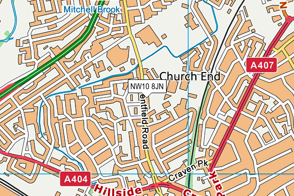 NW10 8JN map - OS VectorMap District (Ordnance Survey)