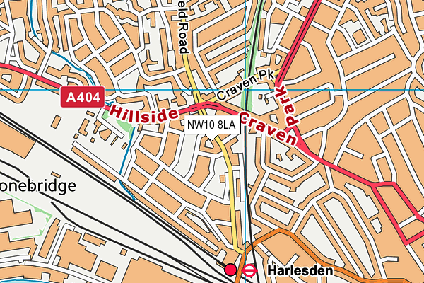 NW10 8LA map - OS VectorMap District (Ordnance Survey) NW10 8LA map - OS VectorMap District (Ordnance Survey)