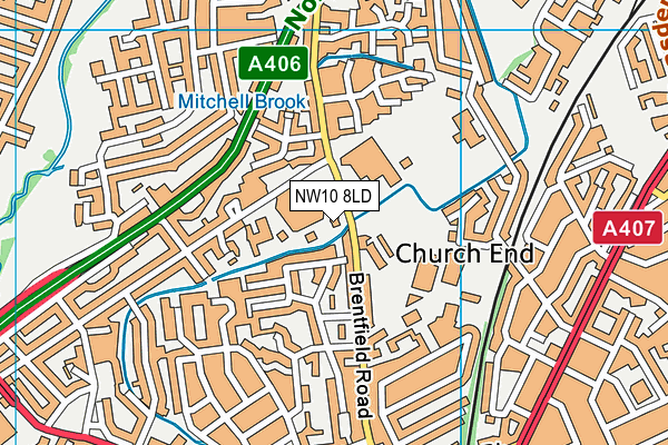 NW10 8LD map - OS VectorMap District (Ordnance Survey) NW10 8LD map - OS VectorMap District (Ordnance Survey)