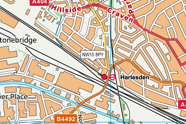 NW10 8PY map - OS VectorMap District (Ordnance Survey) NW10 8PY map - OS VectorMap District (Ordnance Survey)