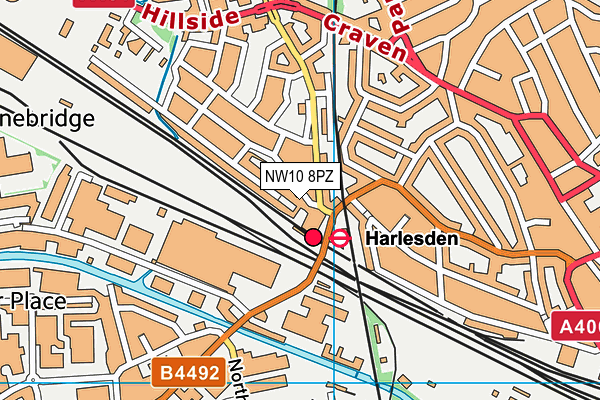 NW10 8PZ map - OS VectorMap District (Ordnance Survey) NW10 8PZ map - OS VectorMap District (Ordnance Survey)