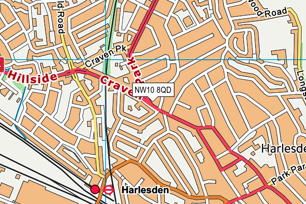 NW10 8QD map - OS VectorMap District (Ordnance Survey) NW10 8QD map - OS VectorMap District (Ordnance Survey)
