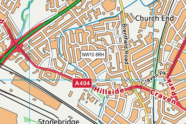 NW10 8RH map - OS VectorMap District (Ordnance Survey)