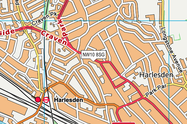 NW10 8SG map - OS VectorMap District (Ordnance Survey) NW10 8SG map - OS VectorMap District (Ordnance Survey)