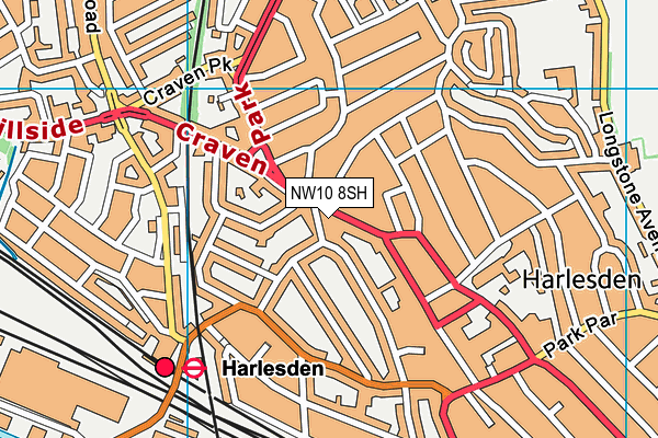 NW10 8SH map - OS VectorMap District (Ordnance Survey) NW10 8SH map - OS VectorMap District (Ordnance Survey)