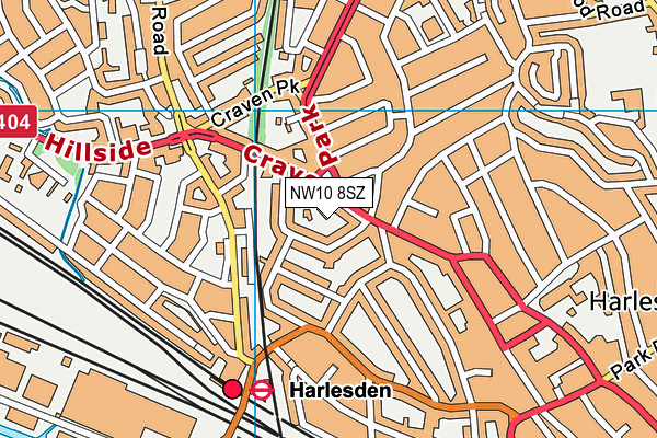 NW10 8SZ map - OS VectorMap District (Ordnance Survey) NW10 8SZ map - OS VectorMap District (Ordnance Survey)