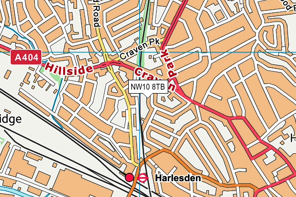 NW10 8TB map - OS VectorMap District (Ordnance Survey) NW10 8TB map - OS VectorMap District (Ordnance Survey)