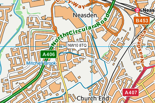 NW10 8TQ map - OS VectorMap District (Ordnance Survey)