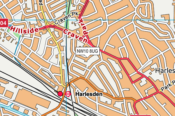 NW10 8UG map - OS VectorMap District (Ordnance Survey) NW10 8UG map - OS VectorMap District (Ordnance Survey)