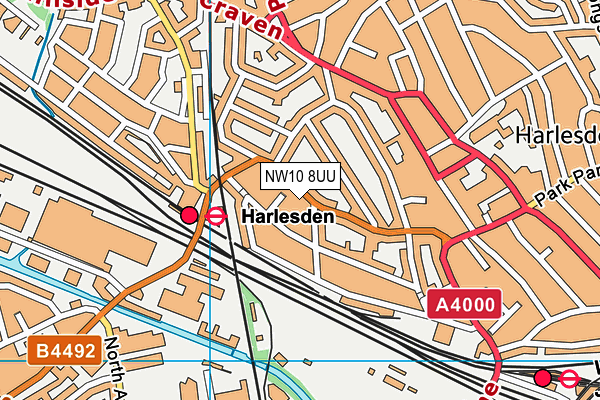 NW10 8UU map - OS VectorMap District (Ordnance Survey) NW10 8UU map - OS VectorMap District (Ordnance Survey)