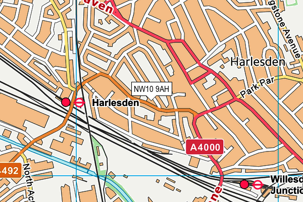 NW10 9AH map - OS VectorMap District (Ordnance Survey) NW10 9AH map - OS VectorMap District (Ordnance Survey)