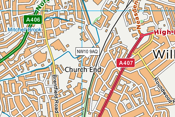 NW10 9AQ map - OS VectorMap District (Ordnance Survey) NW10 9AQ map - OS VectorMap District (Ordnance Survey)