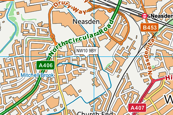 NW10 9BY map - OS VectorMap District (Ordnance Survey) NW10 9BY map - OS VectorMap District (Ordnance Survey)