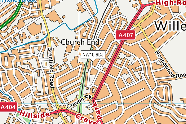 NW10 9DJ map - OS VectorMap District (Ordnance Survey) NW10 9DJ map - OS VectorMap District (Ordnance Survey)