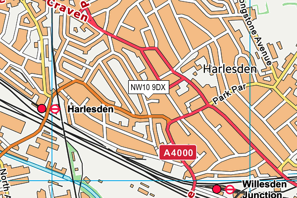 NW10 9DX map - OS VectorMap District (Ordnance Survey) NW10 9DX map - OS VectorMap District (Ordnance Survey)