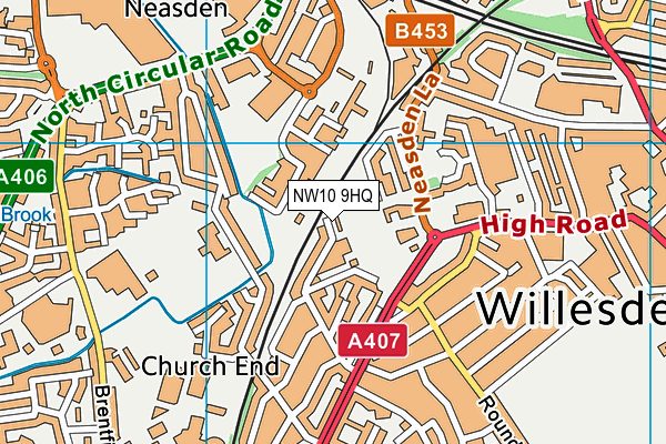 NW10 9HQ map - OS VectorMap District (Ordnance Survey)