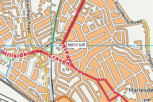 NW10 9JR map - OS VectorMap District (Ordnance Survey) NW10 9JR map - OS VectorMap District (Ordnance Survey)
