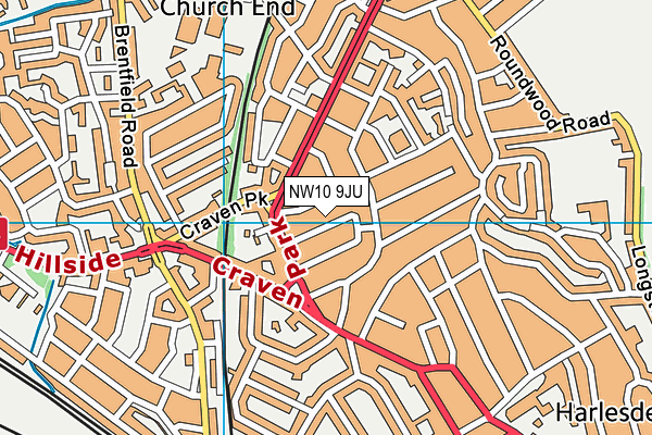 NW10 9JU map - OS VectorMap District (Ordnance Survey) NW10 9JU map - OS VectorMap District (Ordnance Survey)