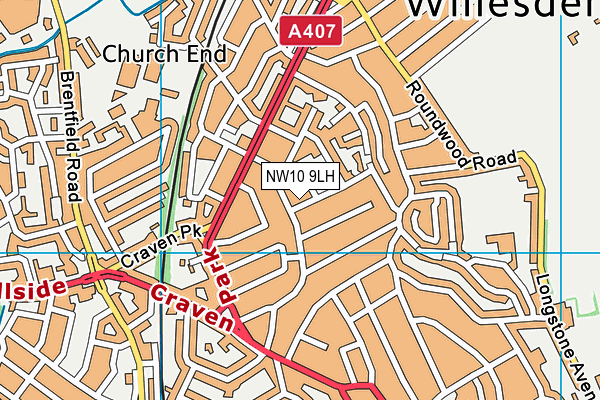 NW10 9LH map - OS VectorMap District (Ordnance Survey) NW10 9LH map - OS VectorMap District (Ordnance Survey)