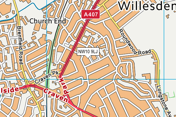 NW10 9LJ map - OS VectorMap District (Ordnance Survey)