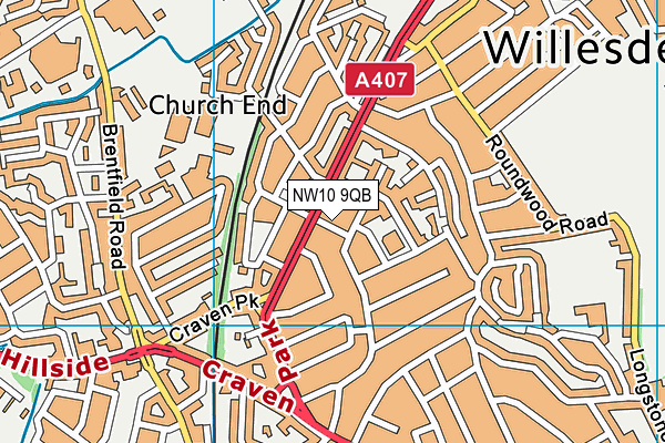 NW10 9QB map - OS VectorMap District (Ordnance Survey) NW10 9QB map - OS VectorMap District (Ordnance Survey)