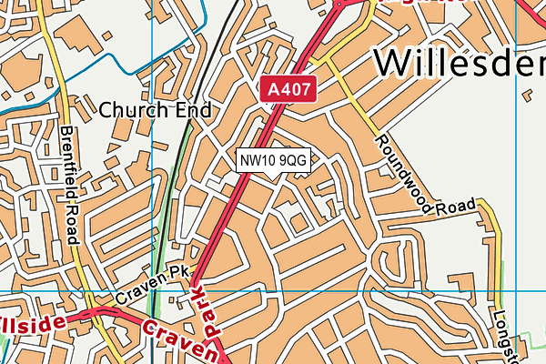 NW10 9QG map - OS VectorMap District (Ordnance Survey) NW10 9QG map - OS VectorMap District (Ordnance Survey)