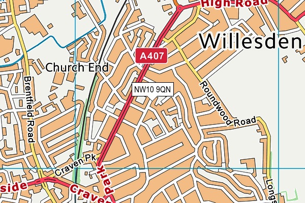 NW10 9QN map - OS VectorMap District (Ordnance Survey)