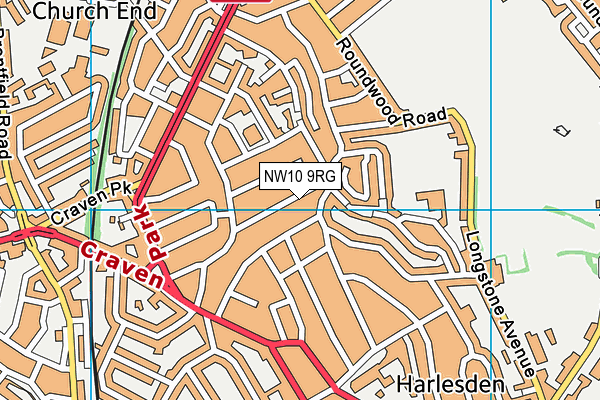 NW10 9RG map - OS VectorMap District (Ordnance Survey) NW10 9RG map - OS VectorMap District (Ordnance Survey)