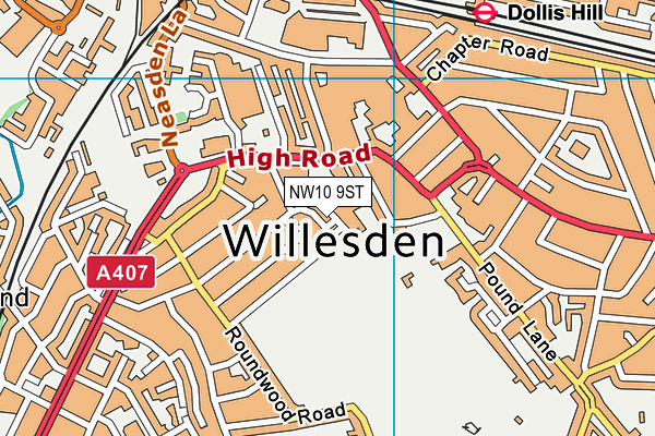 NW10 9ST map - OS VectorMap District (Ordnance Survey) NW10 9ST map - OS VectorMap District (Ordnance Survey)