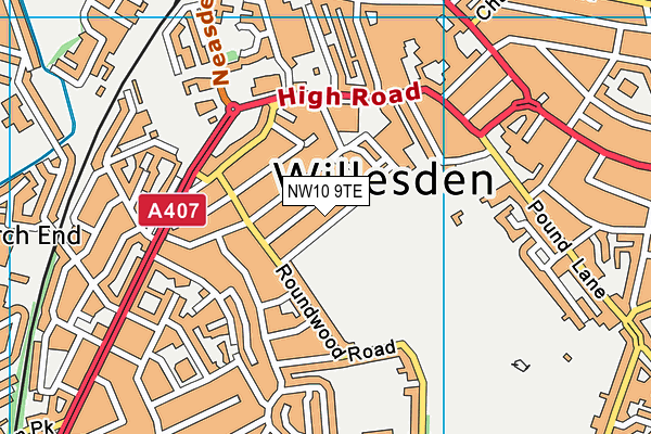 NW10 9TE map - OS VectorMap District (Ordnance Survey) NW10 9TE map - OS VectorMap District (Ordnance Survey)