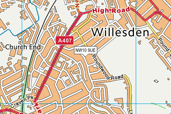 NW10 9UE map - OS VectorMap District (Ordnance Survey) NW10 9UE map - OS VectorMap District (Ordnance Survey)