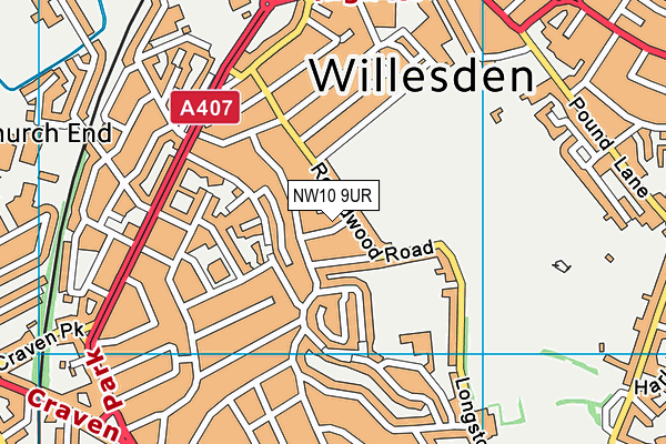 NW10 9UR map - OS VectorMap District (Ordnance Survey) NW10 9UR map - OS VectorMap District (Ordnance Survey)