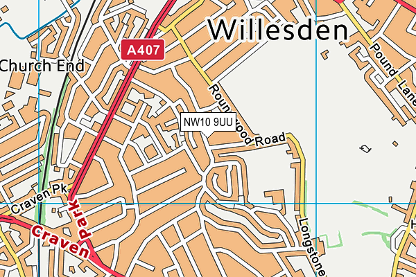 NW10 9UU map - OS VectorMap District (Ordnance Survey) NW10 9UU map - OS VectorMap District (Ordnance Survey)