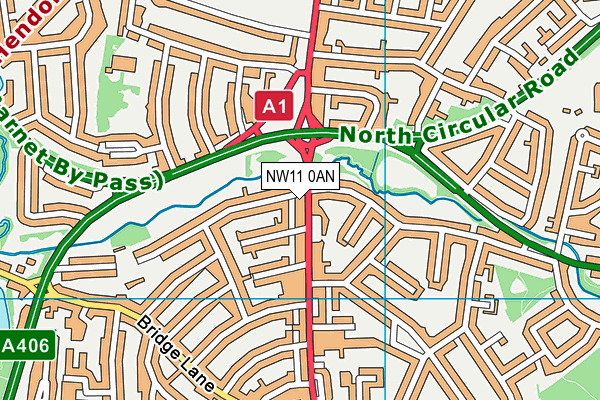 NW11 0AN map - OS VectorMap District (Ordnance Survey)