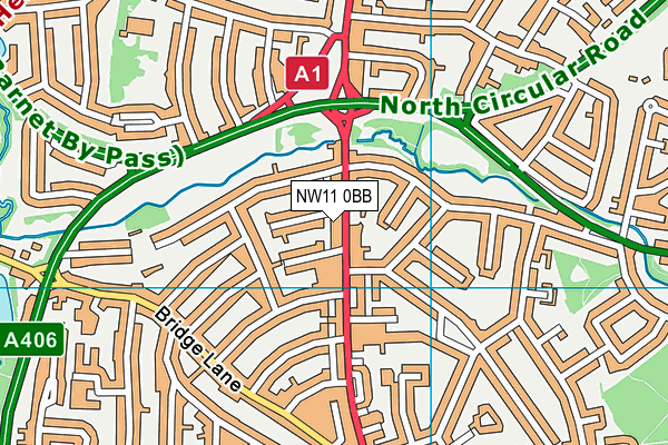 NW11 0BB map - OS VectorMap District (Ordnance Survey) NW11 0BB map - OS VectorMap District (Ordnance Survey)