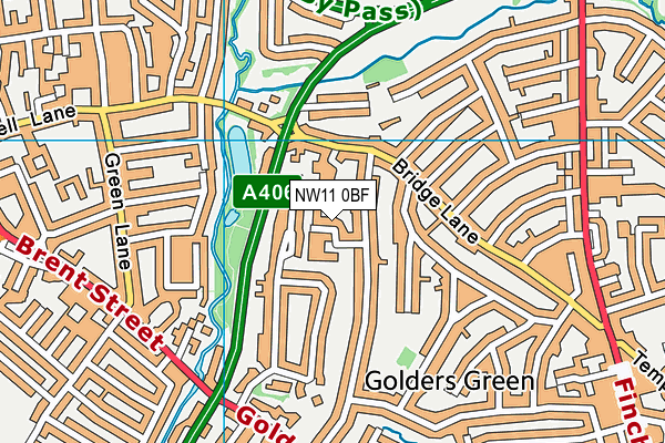 NW11 0BF map - OS VectorMap District (Ordnance Survey) NW11 0BF map - OS VectorMap District (Ordnance Survey)