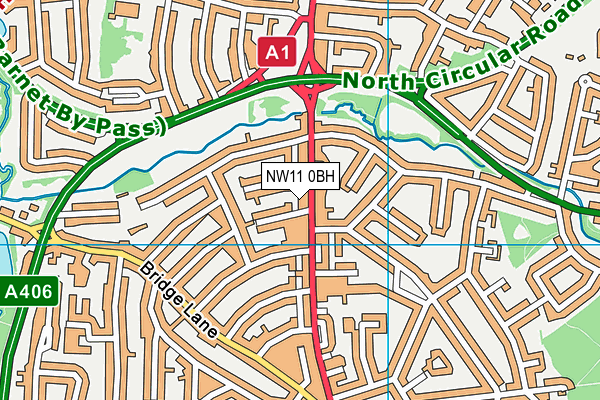NW11 0BH map - OS VectorMap District (Ordnance Survey) NW11 0BH map - OS VectorMap District (Ordnance Survey)