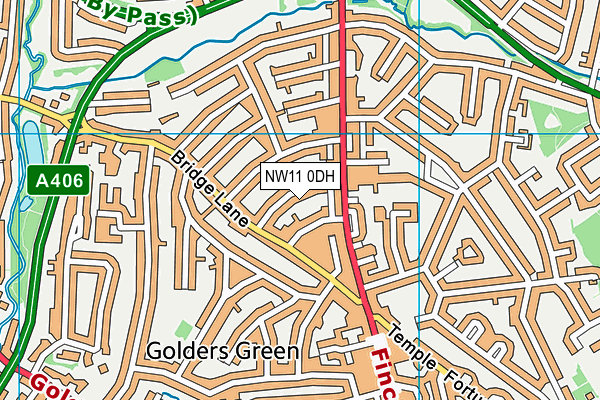 NW11 0DH map - OS VectorMap District (Ordnance Survey)