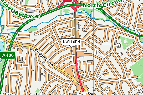NW11 0DN map - OS VectorMap District (Ordnance Survey) NW11 0DN map - OS VectorMap District (Ordnance Survey)