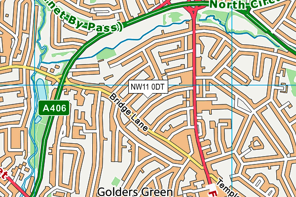 NW11 0DT map - OS VectorMap District (Ordnance Survey) NW11 0DT map - OS VectorMap District (Ordnance Survey)