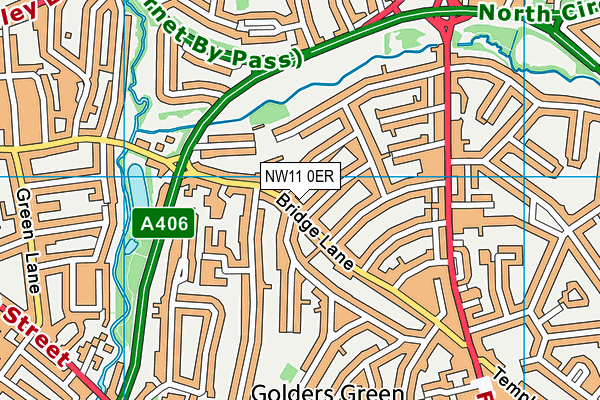 NW11 0ER map - OS VectorMap District (Ordnance Survey) NW11 0ER map - OS VectorMap District (Ordnance Survey)